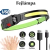 Kép 2/23 - Fejlámpa újratölthető LED 270 széles fénysugár vízálló  Smart Sensor fényszóró kempingezéshez, horgászathoz