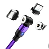 Kép 1/11 - Mágneses töltőkábel 540 fokban elforgatható USB IOS Micro és C csatlakozóval (lila)