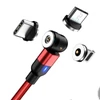 Kép 1/11 - Mágneses töltőkábel 540 fokban elforgatható USB IOS Micro és C csatlakozóval (piros)