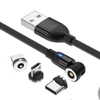 Kép 3/11 - Telefon töltő kábel mágneses 540 fokban elforgatható USB-C, USB-micro vagy IPphone csatlakozóval (lila)