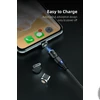Kép 10/11 - Telefon töltő kábel mágneses 540 fokban elforgatható USB-C, USB-micro vagy IPphone csatlakozóval (lila)