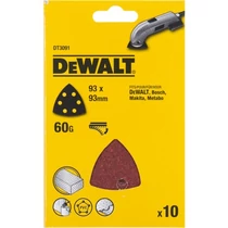 DeWalt háromszögletű csiszoló lap multigéphez 93 x 93 mm K60 10db/csomag DT3091-QZ DeWalt háromszögletű csiszoló lap multigéphez 93 x 93 mm K60 10db/csomag DT3091-QZ