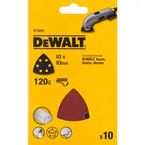 DeWalt háromszögletű csiszoló lap multigéphez 93 x 93 mm K120 10db/csomag DT3093-QZ DeWalt háromszögletű csiszoló lap multigéphez 93 x 93 mm K120 10db/csomag DT3093-QZ