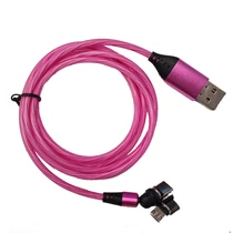 Telefon töltő kábel mágneses 540 fokban elforgatható, LED világítással (Rózsaszín)