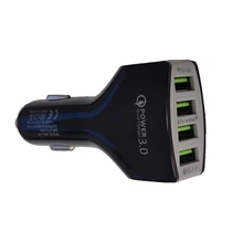 Telefon töltő szivargyújtóba 4db USB B aljzattal (fekete)