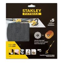 Stanley Csiszolóháló szett Kör 225mm 2x120g/3x240g Stanley Csiszolóháló szett Kör 225mm 2x120g/3x240g