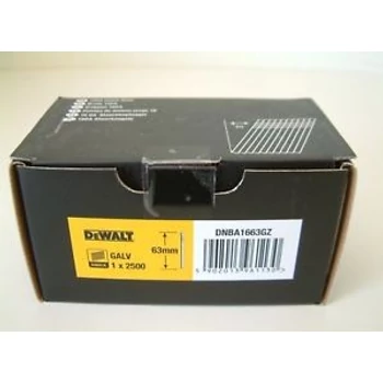 DEWALT DNBA1663GZ fej nélküli galvanizált szeg 20° 63mm 16GA  DCN660-hoz 2500 db/doboz