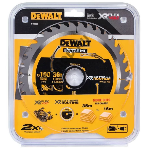 DeWalt körfűrészlap XR 190 mm x 30 mm 36T CSB DT99563-QZ