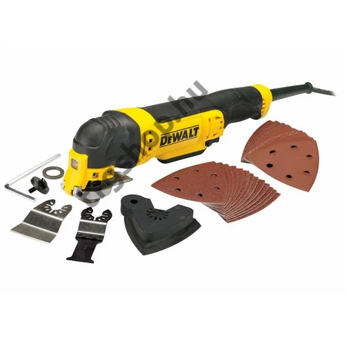 Dewalt Multi-rezgőszerszám, 300W, 2db vágószerszám, delta talp + 25db papír DWE315-QS