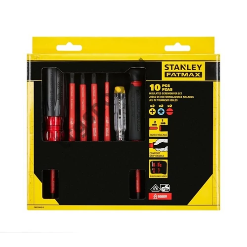 Stanley FatMax VDE multi-bit szigetelt csavarhúzó készlet 10db-os (FMHT66426-0)