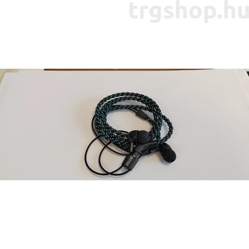 Kiváló minőségű Headset Fabric Fonott karkötő fülhallgató mobiltelefonhoz mikrofonnal (Zöld)