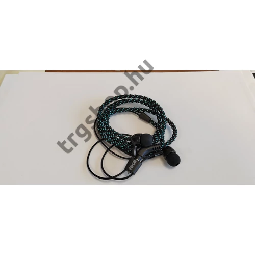 Kiváló minőségű Headset Fabric Fonott karkötő fülhallgató mobiltelefonhoz mikrofonnal (Zöld)