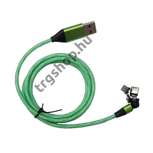 Kiváló minőségű 540 fokos mágneses adatkábel 3 az 1-ben LED fény USB kábel mobiltelefonhoz