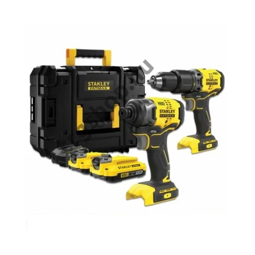 Stanley FatMax V20 Kefe-nélküli Ütvefúró + ütvecsavarozó készlet + koffer (SFMCK461D2T)