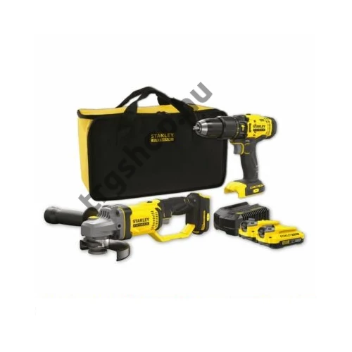 Stanley FatMax V20 Ütvefúró + sarokcsiszoló készlet szövettáskában (SFMCK471D2S)