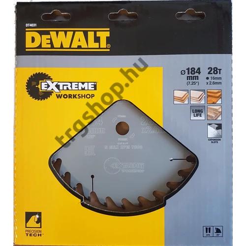 DeWalt körfűrészlap S40 #184 x 16 28T ATB