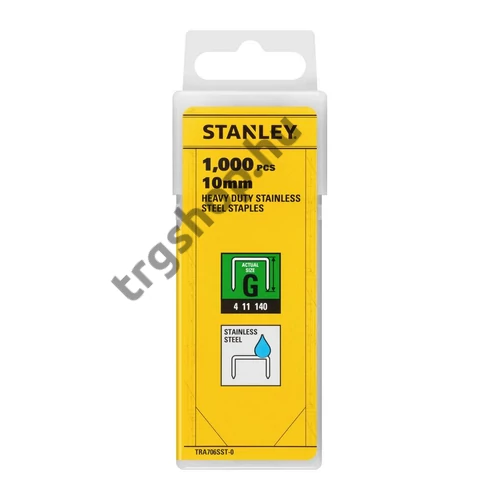 Stanley 10 mm-es &quot;&quot;G&quot;&quot;nehézüzemű rozsdamentes acél kapcsok