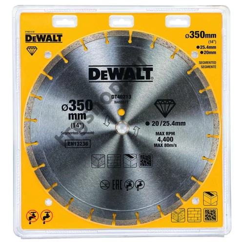 DeWalt szegmentált gyémánt tárcsa 350mm x 25.4mm