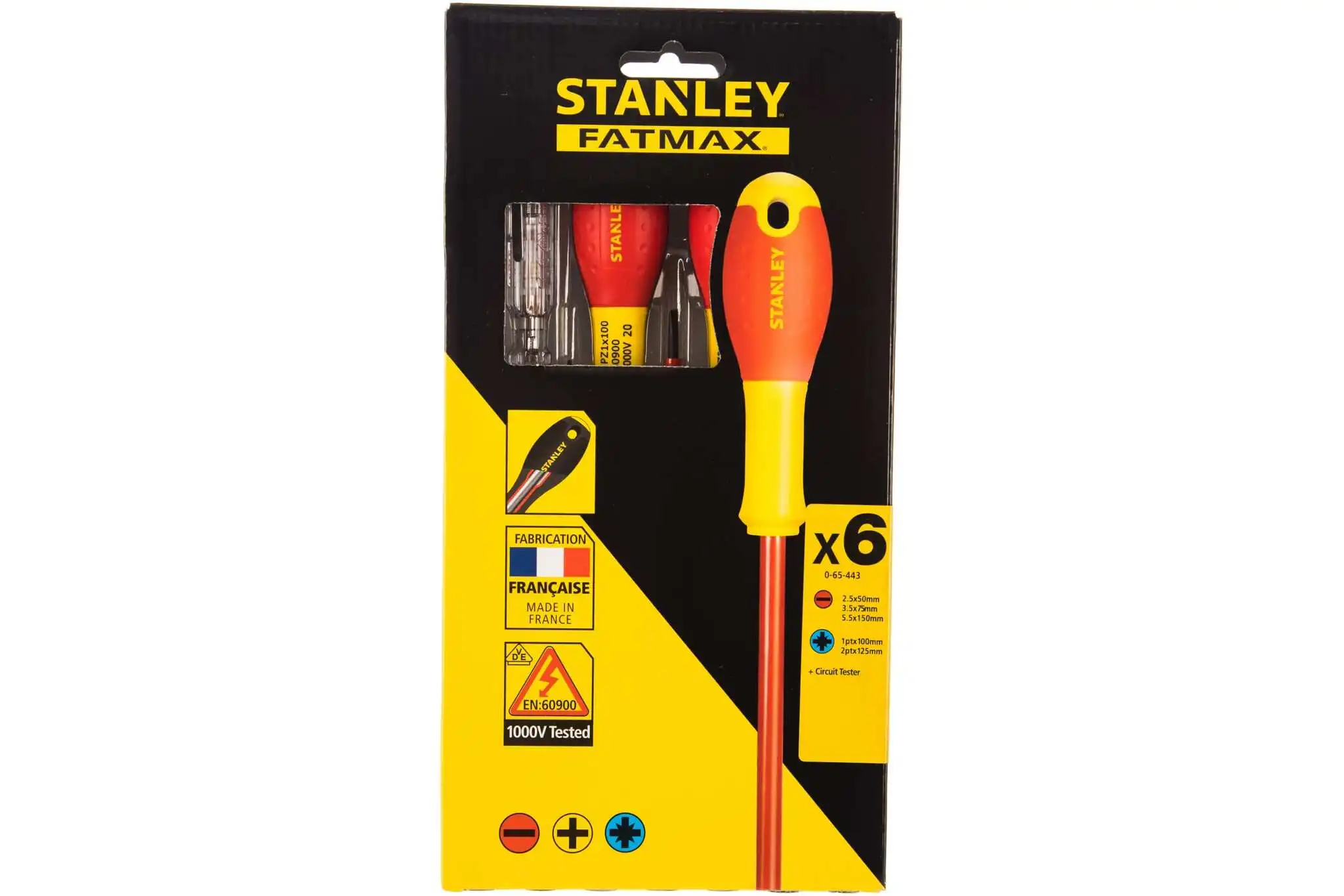 Stanley FatMax 6 db-os szigetelt csavarhúzó készlet PZ (0-65-443)