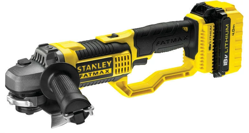 STANLEY FATMAX 18 V 4Ah Akkumulátoros sarokcsiszoló 2 akkuval, 125 mm átmérő, koffer FMC761M2-QW
