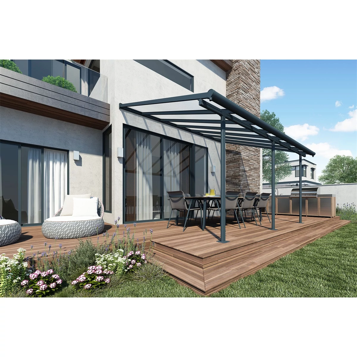 Palram sierra 4200 szürke 3 X 4,25 - pergola