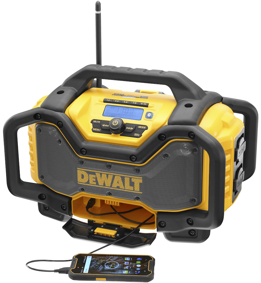 DeWalt 18V XR bluetooth-os rádió és töltő DCR027-QW