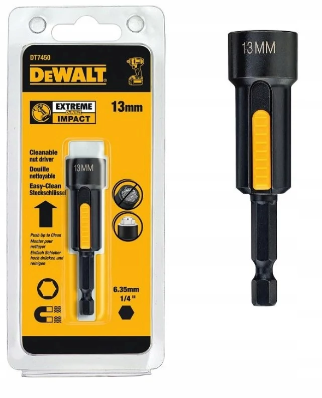 DeWalt mágneses dugókulcs, tisztítható, 13mm DT7450-QZ