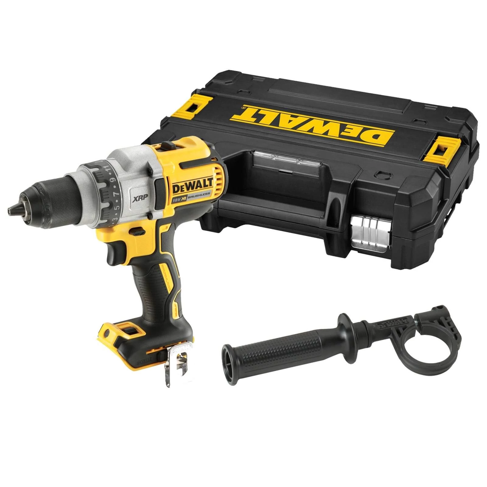 DeWalt 18.0V XRP Li-ion fúró-csavarozó akku és töltő nélkül TSTAK kofferben DCD991NT-XJ