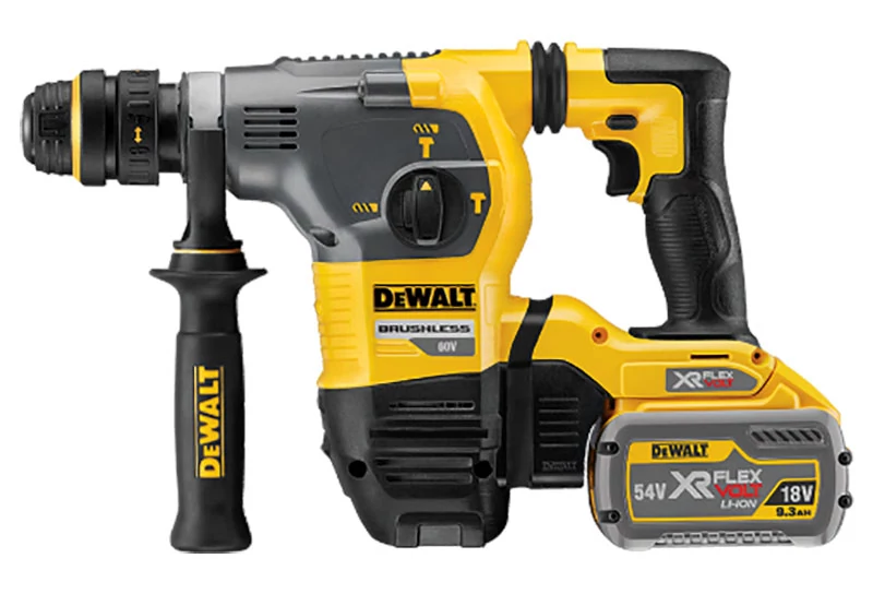 DeWalt SDS-Plus 54V XR FLEXVOLT kefe nélküli 3 üzemmódú fúrókalapács DCH323T2-QW, 2,8J