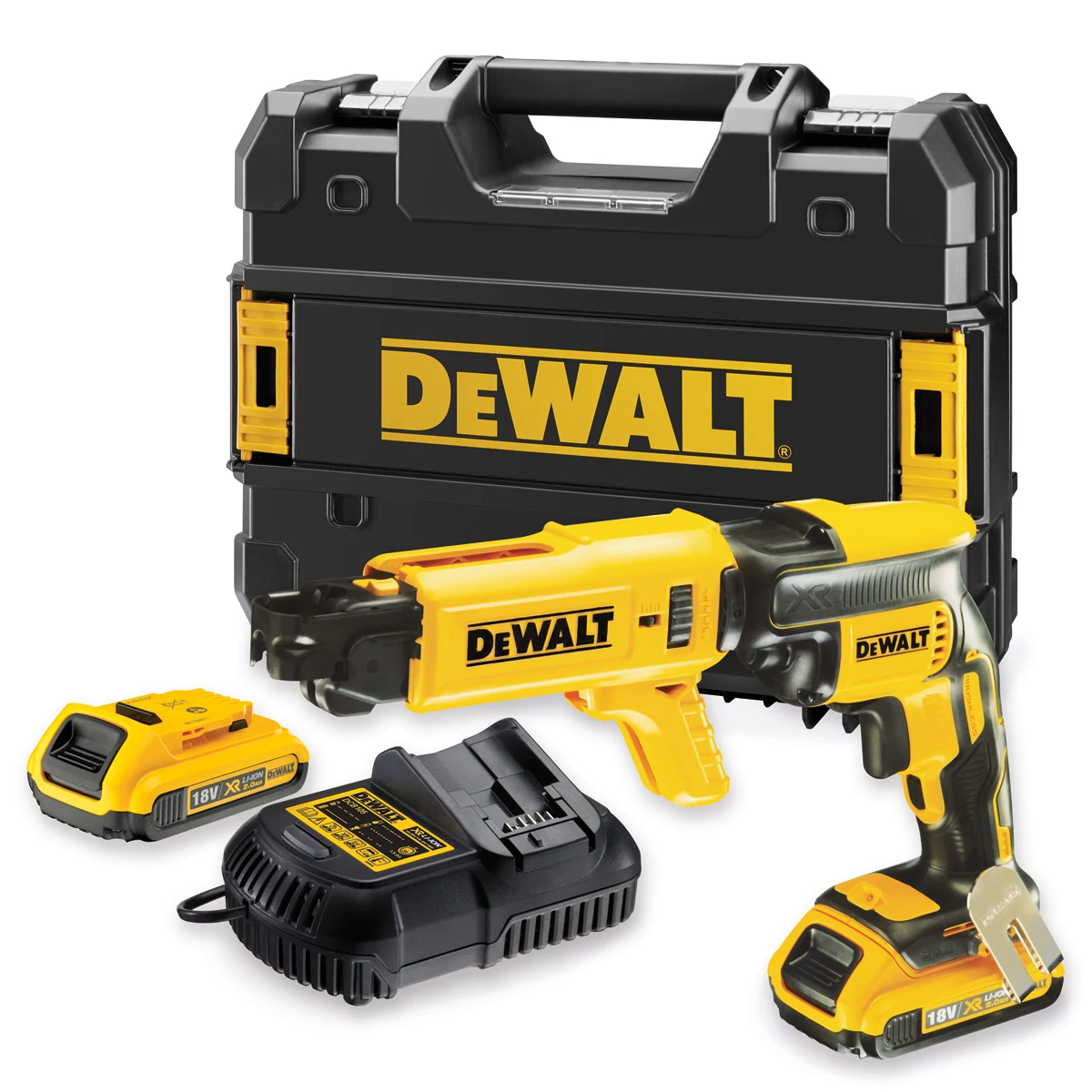 DeWalt Akkus 18.0V-OS XR kefe nélküli gipszkarton-csavarozó DCF620D2K-QW tárazott csavar adagolóval