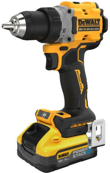 DeWalt 18 V XR fúrócsavarozó, 2 × POWERSTACK 5.0 Ah akkumulátor,  TSTAK