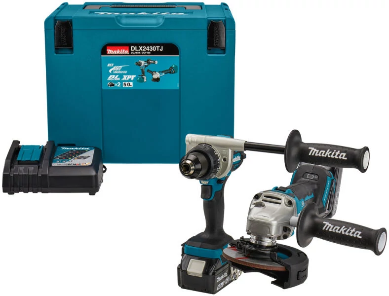 Makita 18V LXT Li-ion BL szett DDF486+DGA504+2x5,0Ah MP4 DLX2430TJ