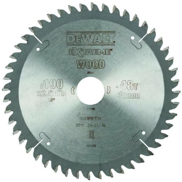 DeWalt körfűrészlap S40 190mm x 30mm 48T TCG (Rétegelt lemez / természetes fa / MDF)  DT4094-QZ