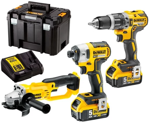 DeWalt 18.0V-os XR 3 gépes combopack DCK383P2T-QW Ütvefúró+Csavarbehajtó+Sarokköszörű