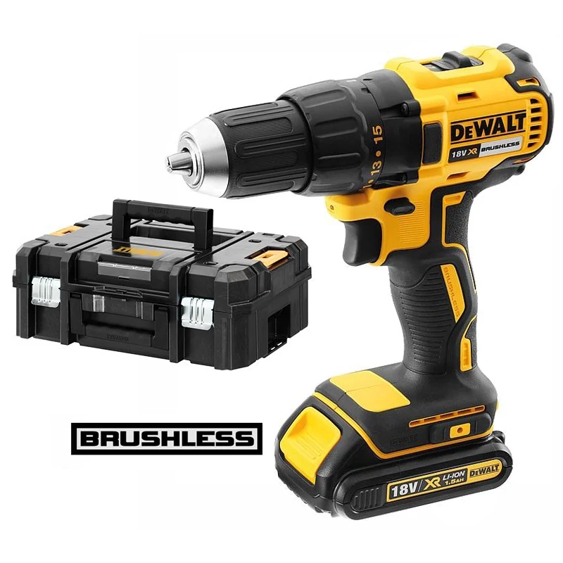 DeWalt 18V XR kefe nélküli kompakt ütvefúró-csavarozó készletben DCD778S2T-QW